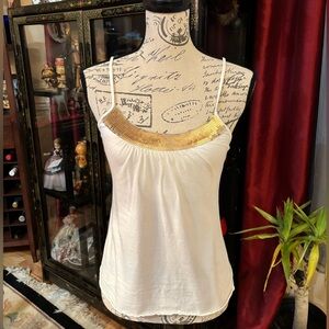 Y2K Old Navy Gold Sequined Bodycon Tank Top